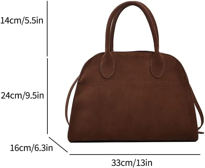 Covelin Women's Retro Suede Tote Bag Ladies' Fashion Shoulder Handbag Top Handle Purse