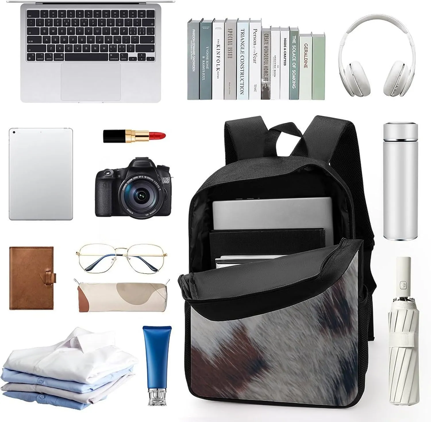 Cowhide Backpack Lightweight Waterproof Backpacks Laptop Backpack for Unisex Casual Travel Daypacks Large Capacity