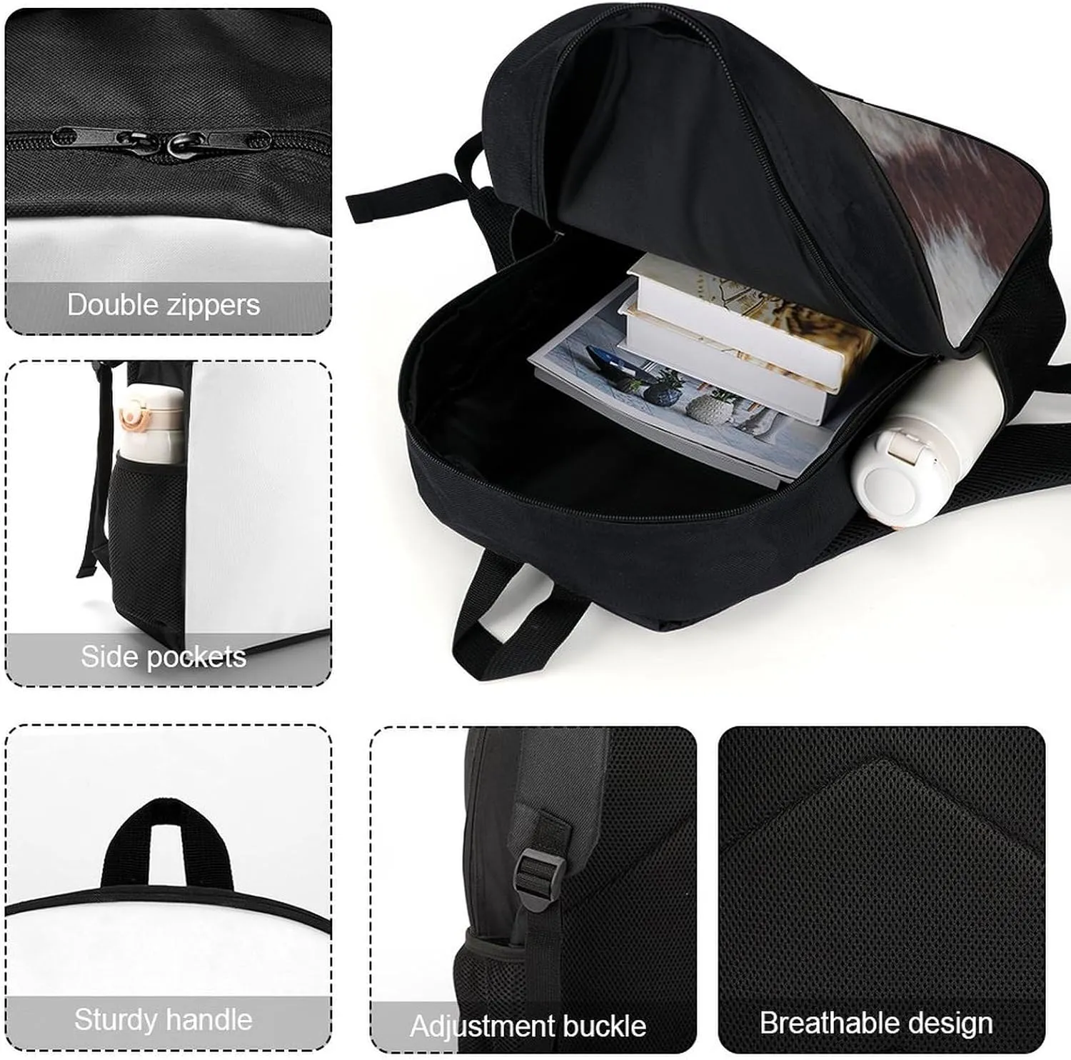 Cowhide Backpack Lightweight Waterproof Backpacks Laptop Backpack for Unisex Casual Travel Daypacks Large Capacity