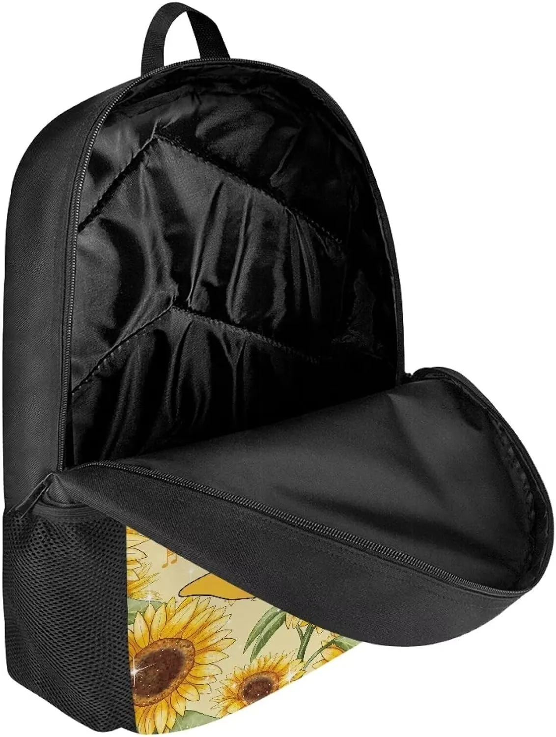 Cozeyat Axolotl Sunflowers Pattern Zipper Laptop Travel School Bag for Women Men,Students Elementary Casual Book Backpack Comfortable