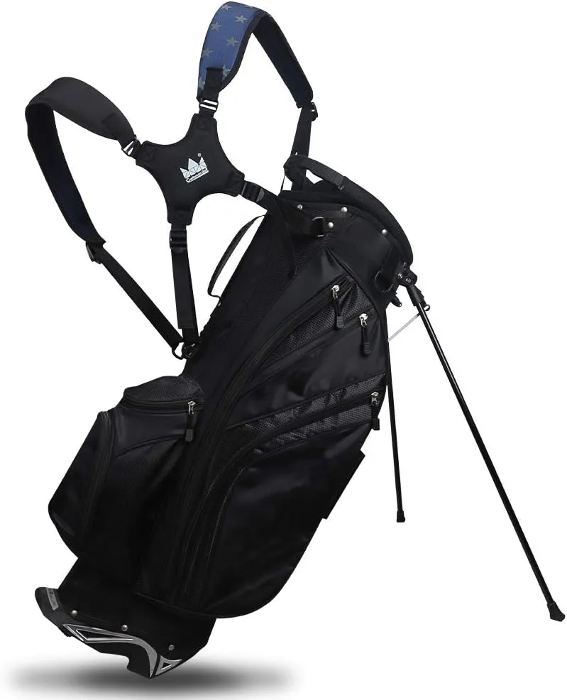 Craftsman Golf Adjustable Waterproof Star Black Blue Golf Bag Backpack Straps Replacement Also for Custom Order with Your Name Stitched