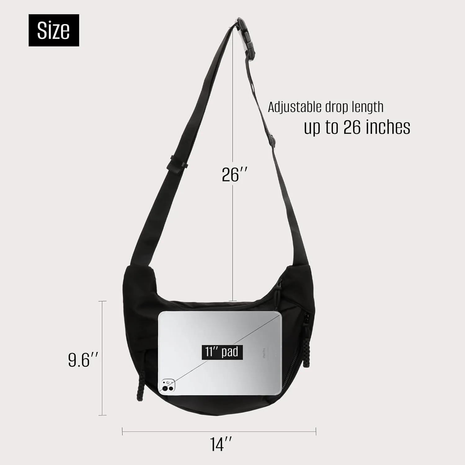 Crescent Crossbody Bags for Women and Men Nylon Luna bag Moon Hobo Purses Slouchy Dumpling Bag Canvas Shoulder Bags