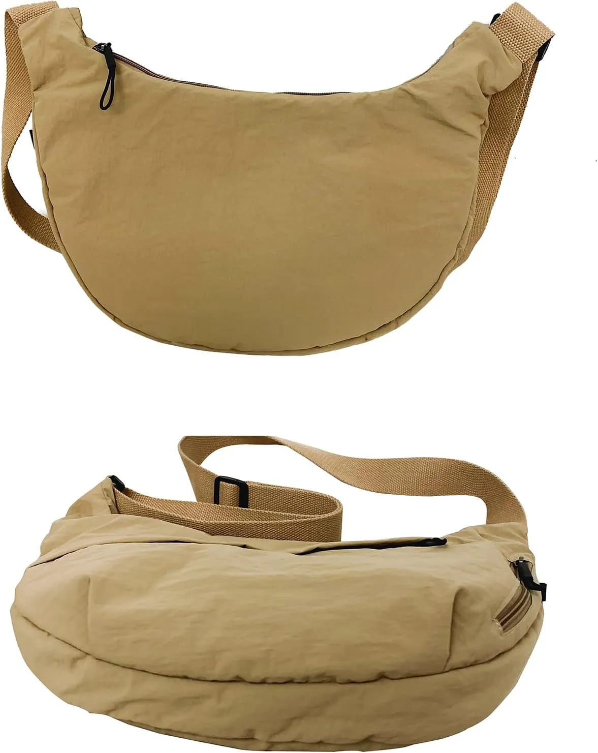 Crescent Crossbody Bags for Women Nylon Slouchy Sling Hobo Bag,Spacious Dumpling Shoulder Handbag Cross Body Purses