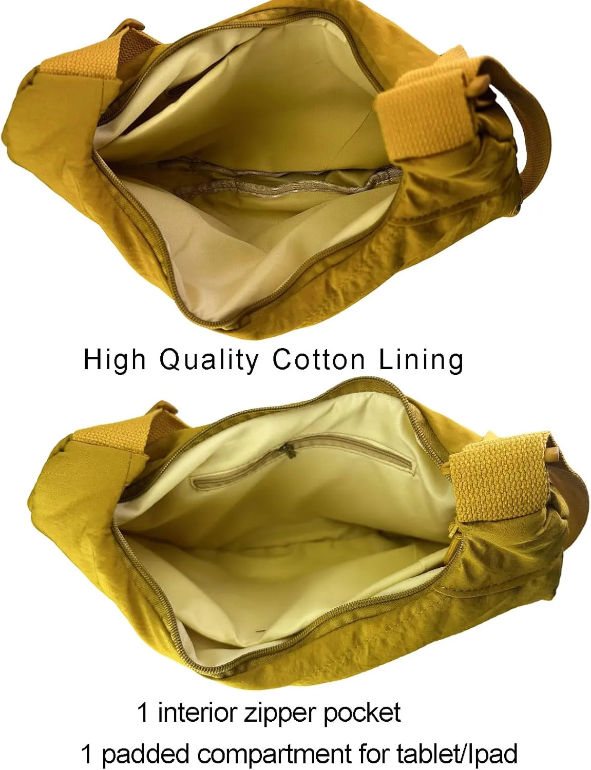 Crescent Crossbody Bags for Women Nylon Slouchy Sling Hobo Bag,Spacious Dumpling Shoulder Handbag Cross Body Purses