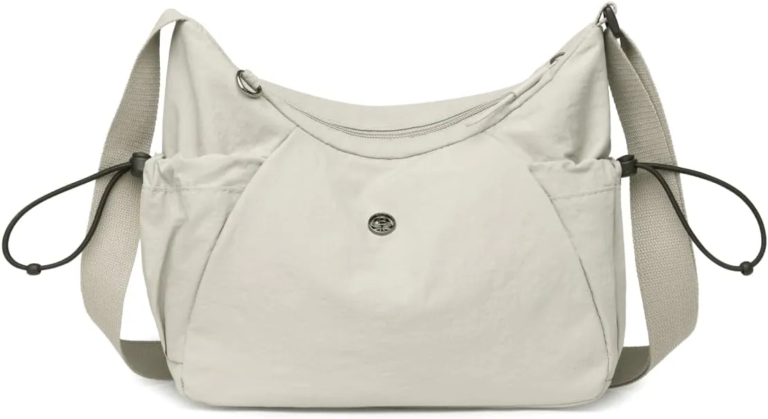 Crescent Crossbody Bags for Women,Nylon Slouchy Sling Hobo Bag Water Repellent Shoulder Handbag Cross body Purse