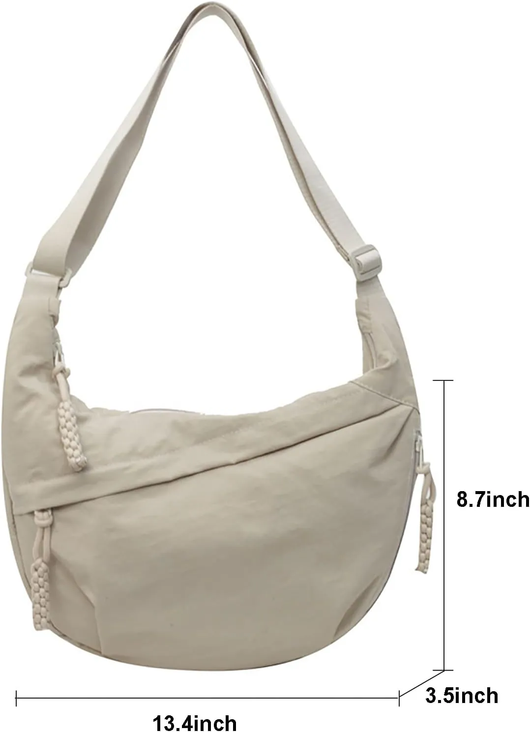 Crescent Shoulder Bag Nylon Crossbody Bag for Women Men Sling Bag Purse Hobo Bag Slouchy Dumpling Bag