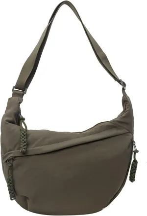 Crescent Shoulder Bag Nylon Crossbody Bag for Women Men Sling Bag Purse Hobo Bag Slouchy Dumpling Bag