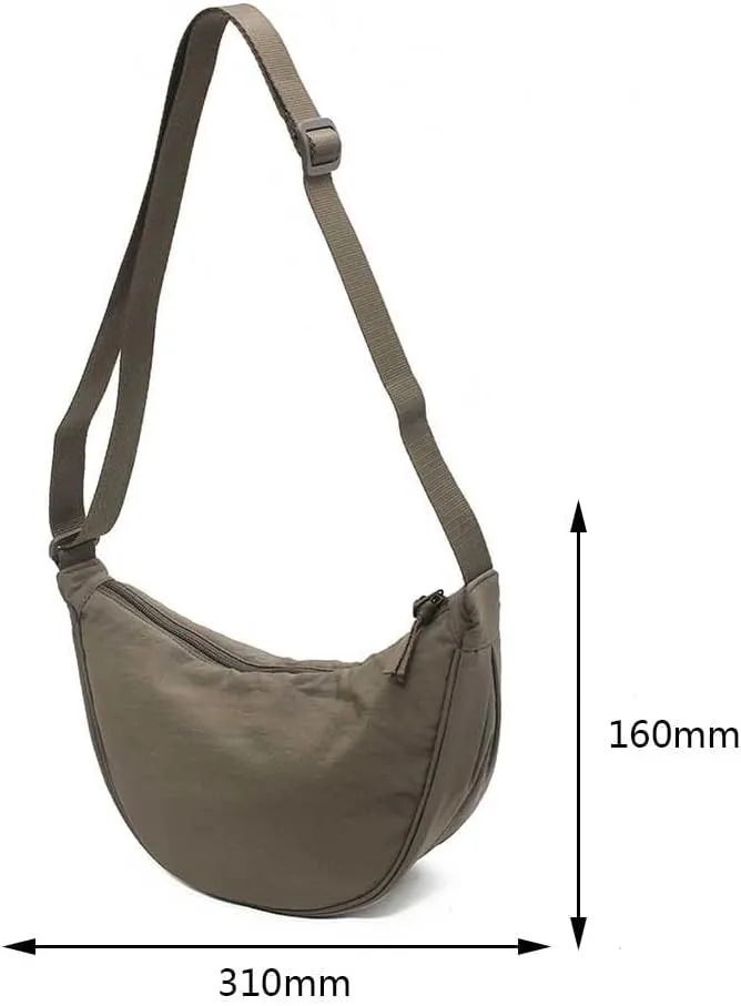 Crescent Women's Nylon Crossbody Hobo Sling Bag - Lightweight, Small Shoulder Purse