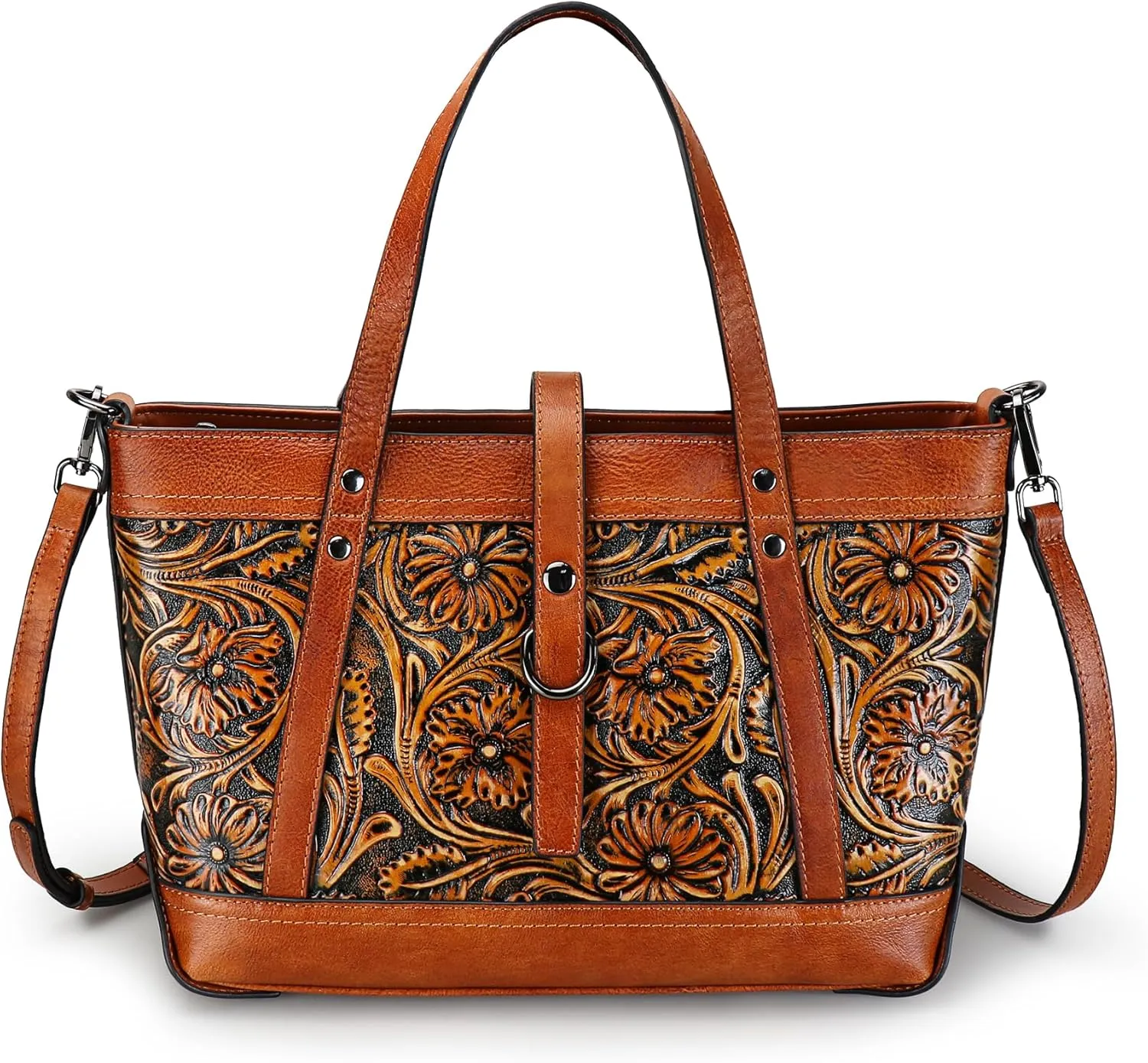 Crossbody Bag for Women Genuine Leather Top Handle Tote Purses Vintage Satchels Handbag