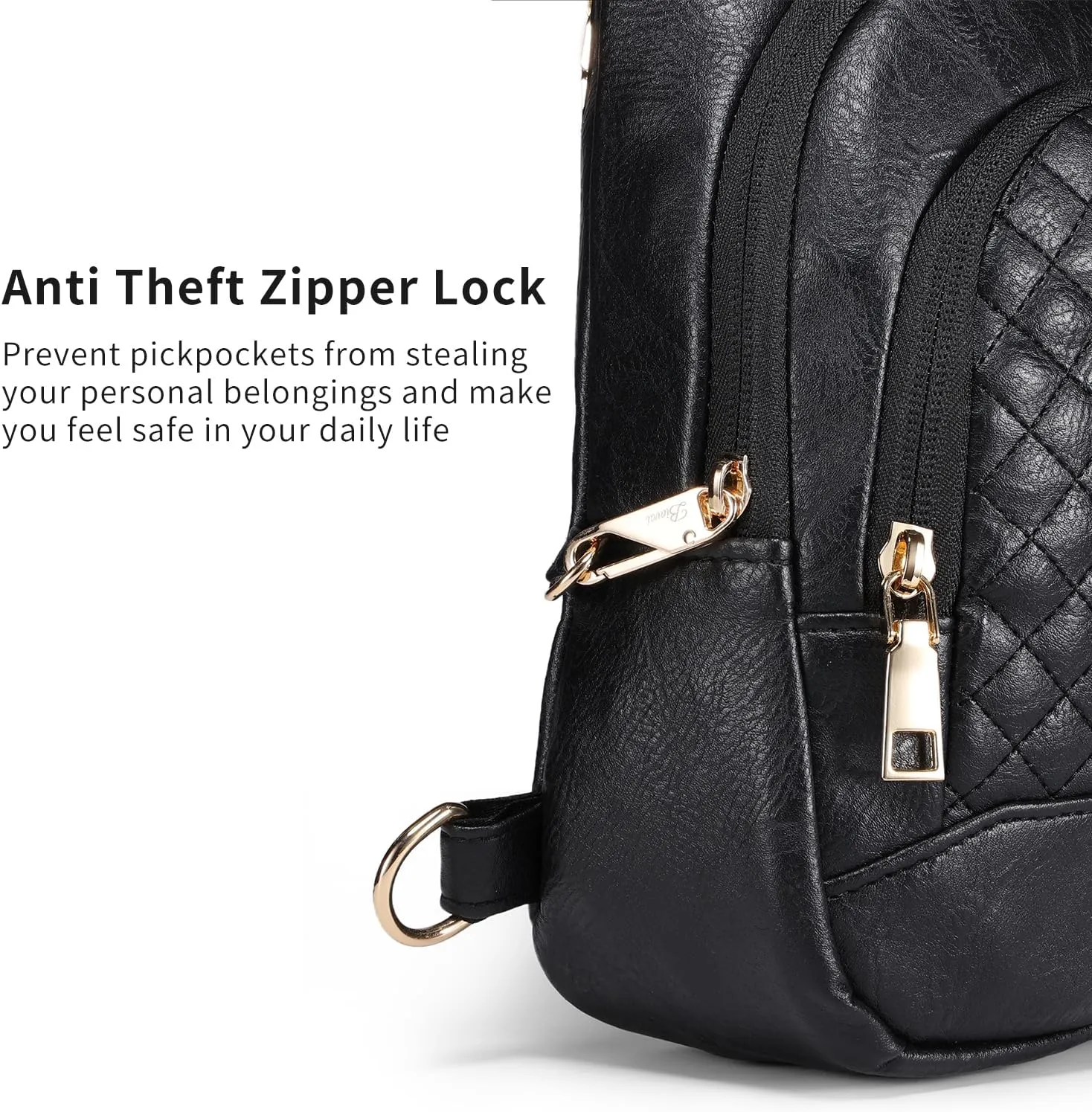 Crossbody Bags for Women Anti Theft Small Sling Handbag with Zipper Lock Vegan Leather RFID Blocking Chest Pure