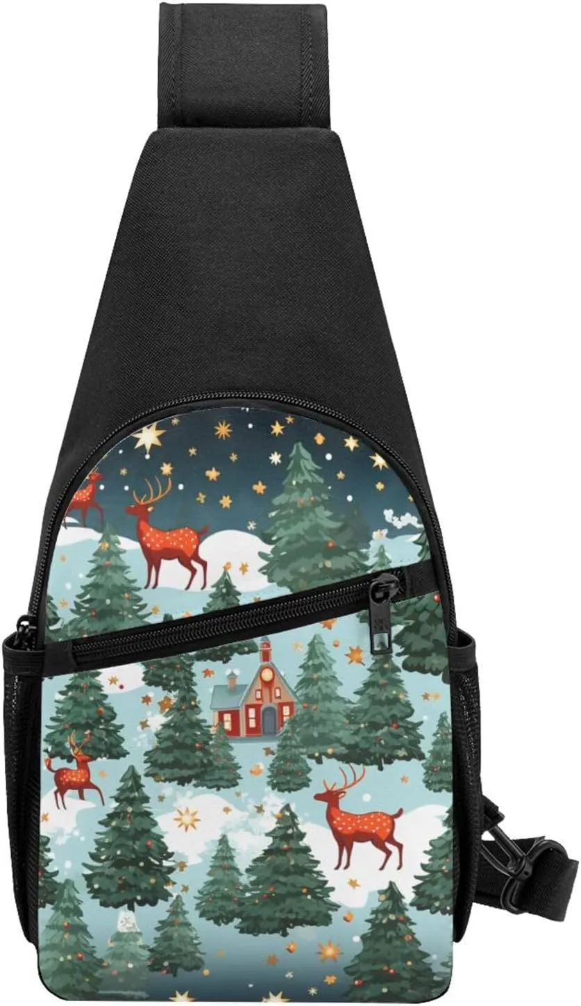Crossbody Sling Backpack Sling Bag for Men Women Cross Chest Bag Shoulder Bag Christmas Holiday Travel Hiking Daypack