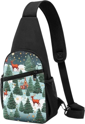 Crossbody Sling Backpack Sling Bag for Men Women Cross Chest Bag Shoulder Bag Christmas Holiday Travel Hiking Daypack