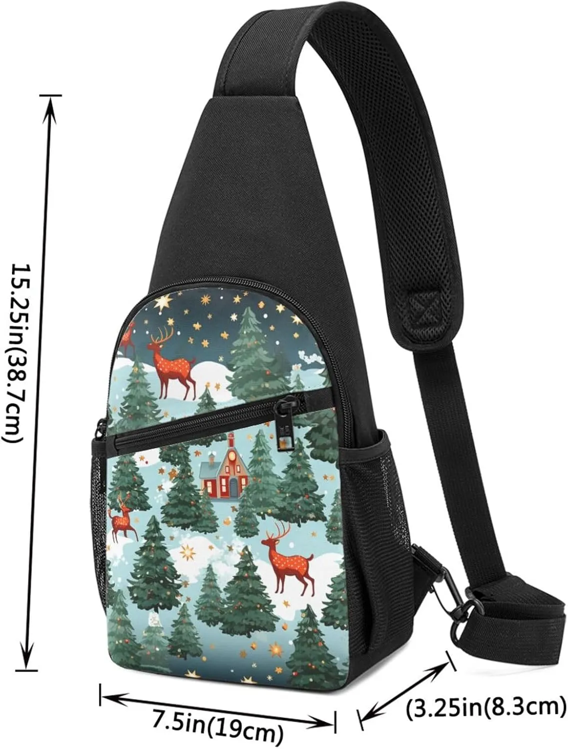 Crossbody Sling Backpack Sling Bag for Men Women Cross Chest Bag Shoulder Bag Christmas Holiday Travel Hiking Daypack