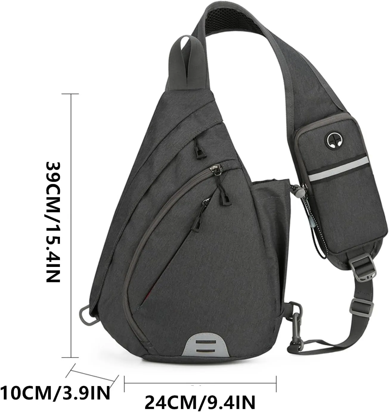 Crossbody Sling Backpack Sling Bag for Men Women Travel Hiking Chest Bag Daypack (Grey)