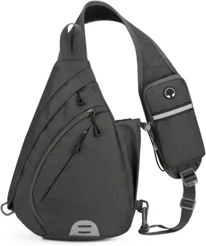 Crossbody Sling Backpack Sling Bag for Men Women Travel Hiking Chest Bag Daypack (Grey)