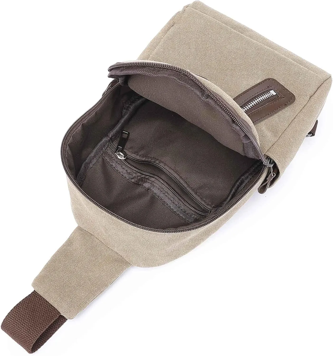 Crossbody Sling Chest Bag Canvas Purse Backpack Casual Daypack for Men Women Outdoor Hiking(Gray)