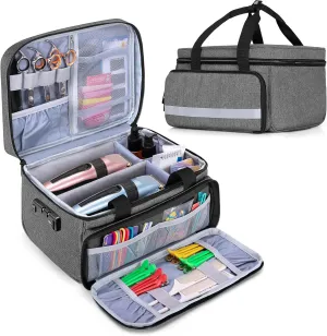 CURMIO Hair Clipper Carrying Case, Hair Cutting Supplies Bag Compatible with Ufree/Brightup/Wahl/KIKIDO/Novah/Hatteker/Andis and Most Standard Hair Trimmer, Bag Only, Gray