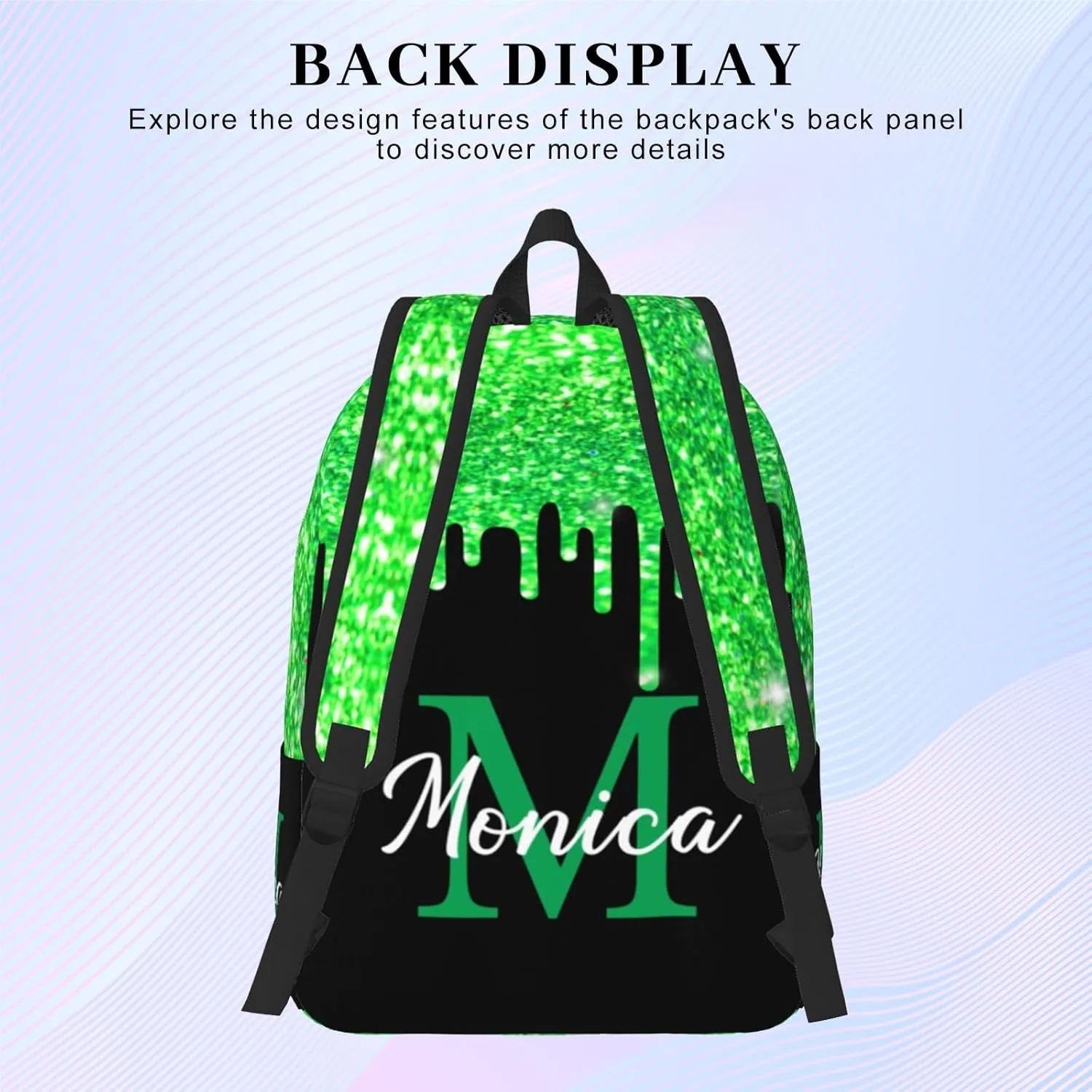 Custom Backpack for Girls Kids, Personalized Bookbag with Name, Customized Casual Unisex Daypack Bags for School Travel Work