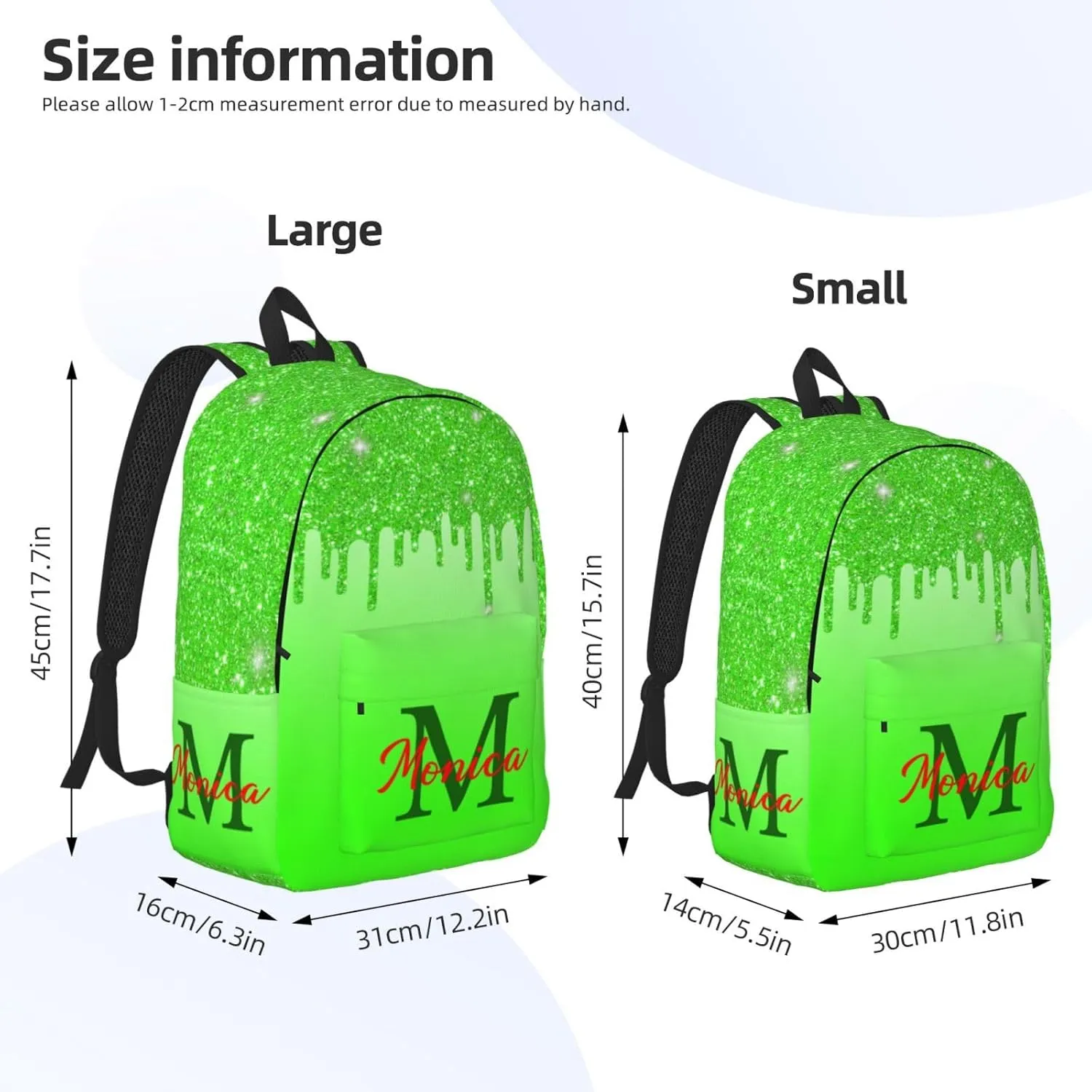 Custom Backpack for Girls Kids, Personalized Bookbag with Name, Customized Casual Unisex Daypack Bags for School Travel Work