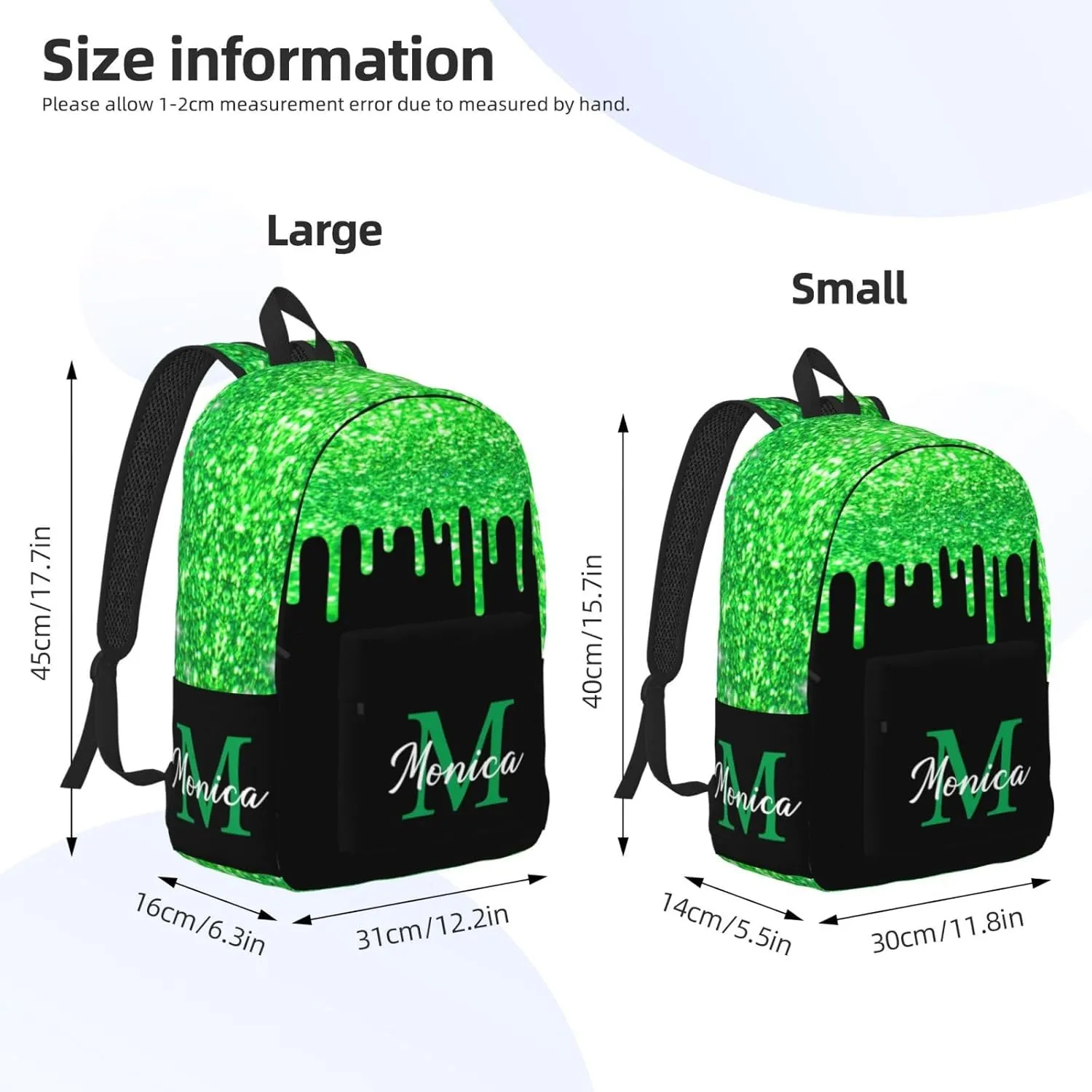 Custom Backpack for Girls Kids, Personalized Bookbag with Name, Customized Casual Unisex Daypack Bags for School Travel Work