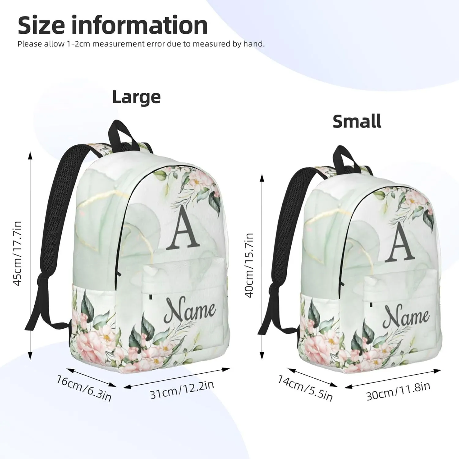 Custom Backpack for Men Women, Personalized Backpack with Name, Customized Casual Backpacks Gifts for Picnic Travel Camping Work 16in