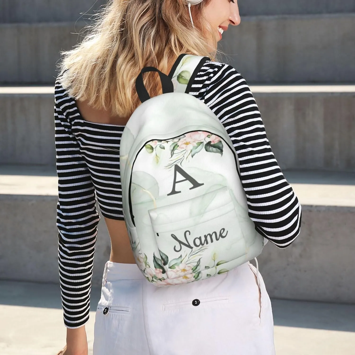 Custom Backpack for Men Women, Personalized Backpack with Name, Customized Casual Backpacks Gifts for Picnic Travel Camping Work 16in