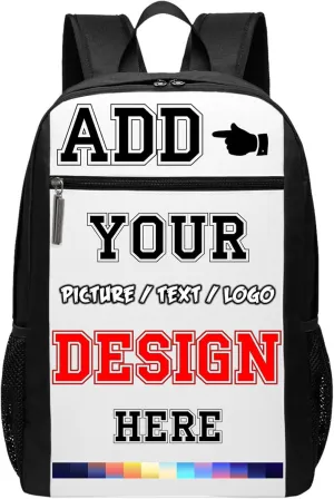 Custom Backpack Personalized Travel Knapsack Add Your Picture Text Logo Large Capacity Casual Backpack for Work Travel (Style3)