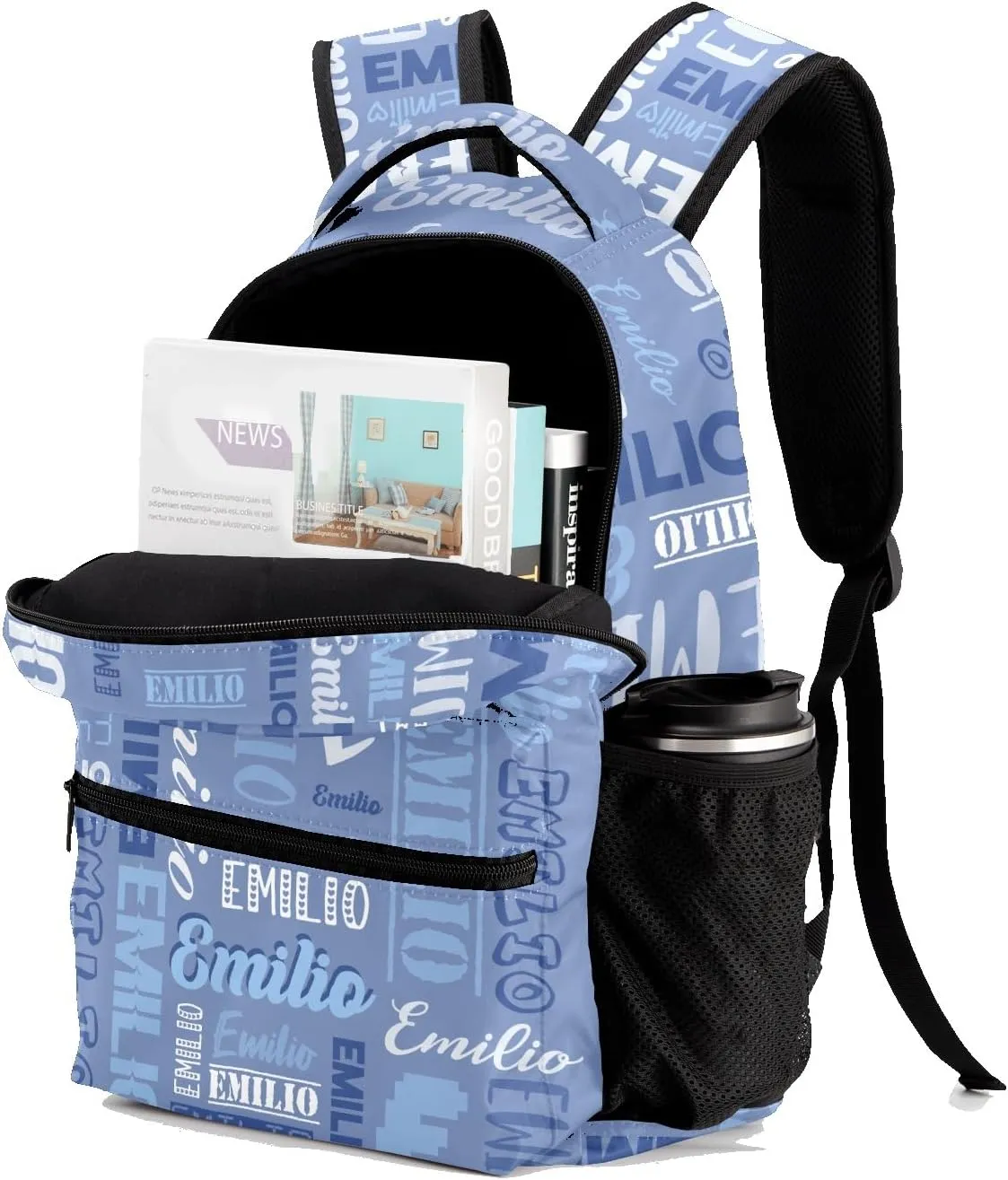 Custom Backpack School Bag for Girls Boys Kids, Personalized Bookbag with Name, Customize Elementary Book Bag Back Pack, Fashion, Waterproof, Adjustable Shoulder Straps, 1 Pack