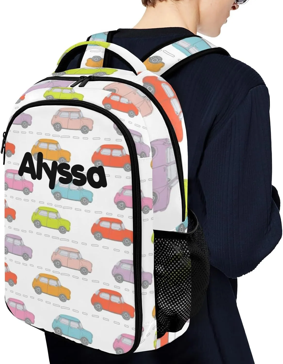 Custom Backpack with Name Car Personalized Waterproof Laptop Bag Casual Bag Daypack for Travel