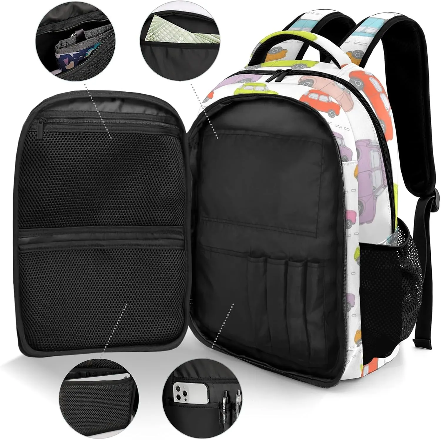 Custom Backpack with Name Car Personalized Waterproof Laptop Bag Casual Bag Daypack for Travel