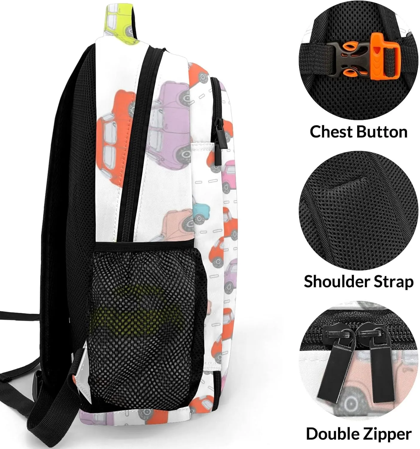 Custom Backpack with Name Car Personalized Waterproof Laptop Bag Casual Bag Daypack for Travel