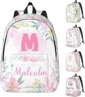 Custom Backpacks with Name for Boys Girls, Personalized Name School Backpack for Kids Teens Adults, Customized Bookbag with Shoulder Strap for School Picnic Travel