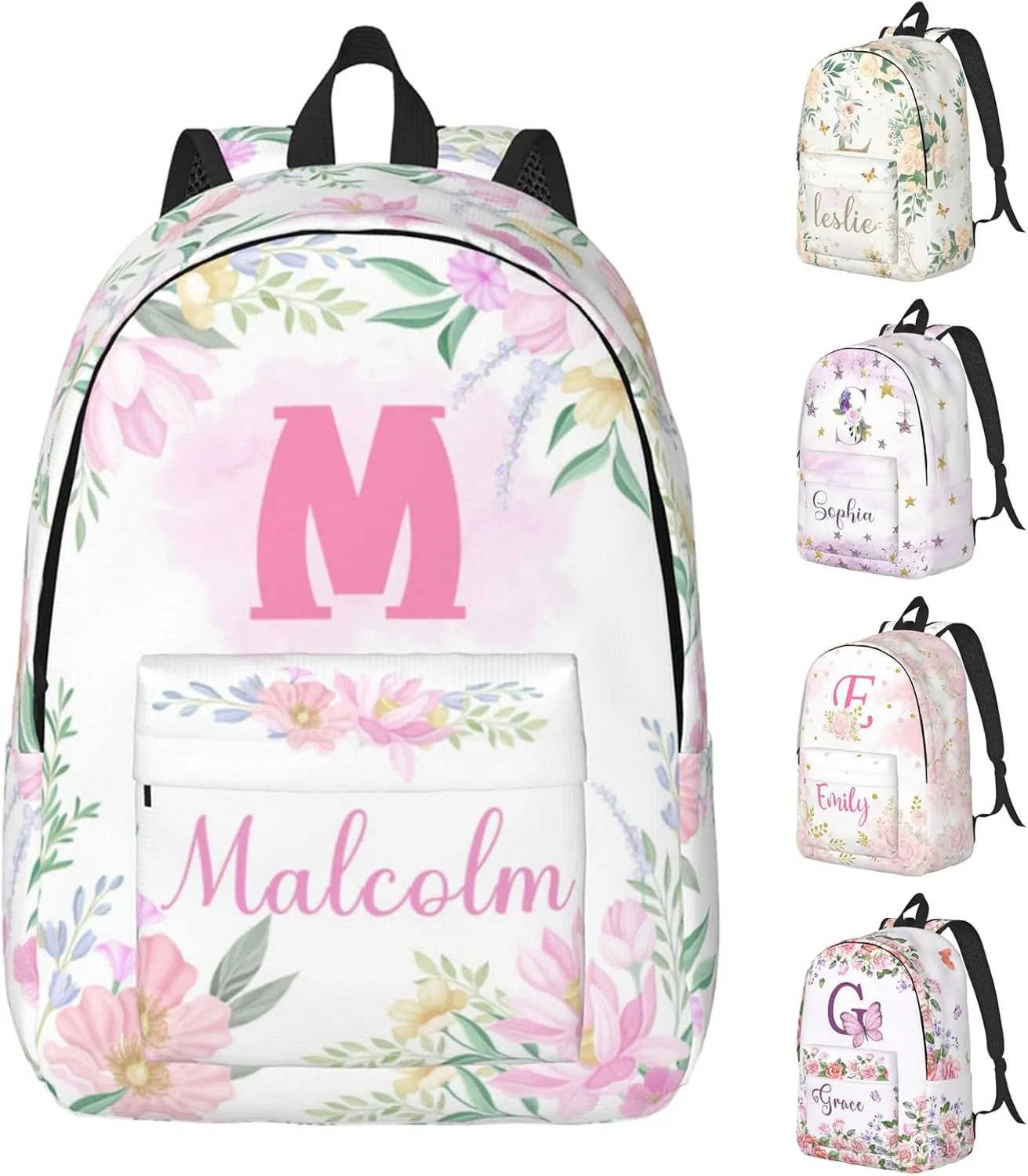Custom Backpacks with Name for Boys Girls, Personalized Name School Backpack for Kids Teens Adults, Customized Bookbag with Shoulder Strap for School Picnic Travel