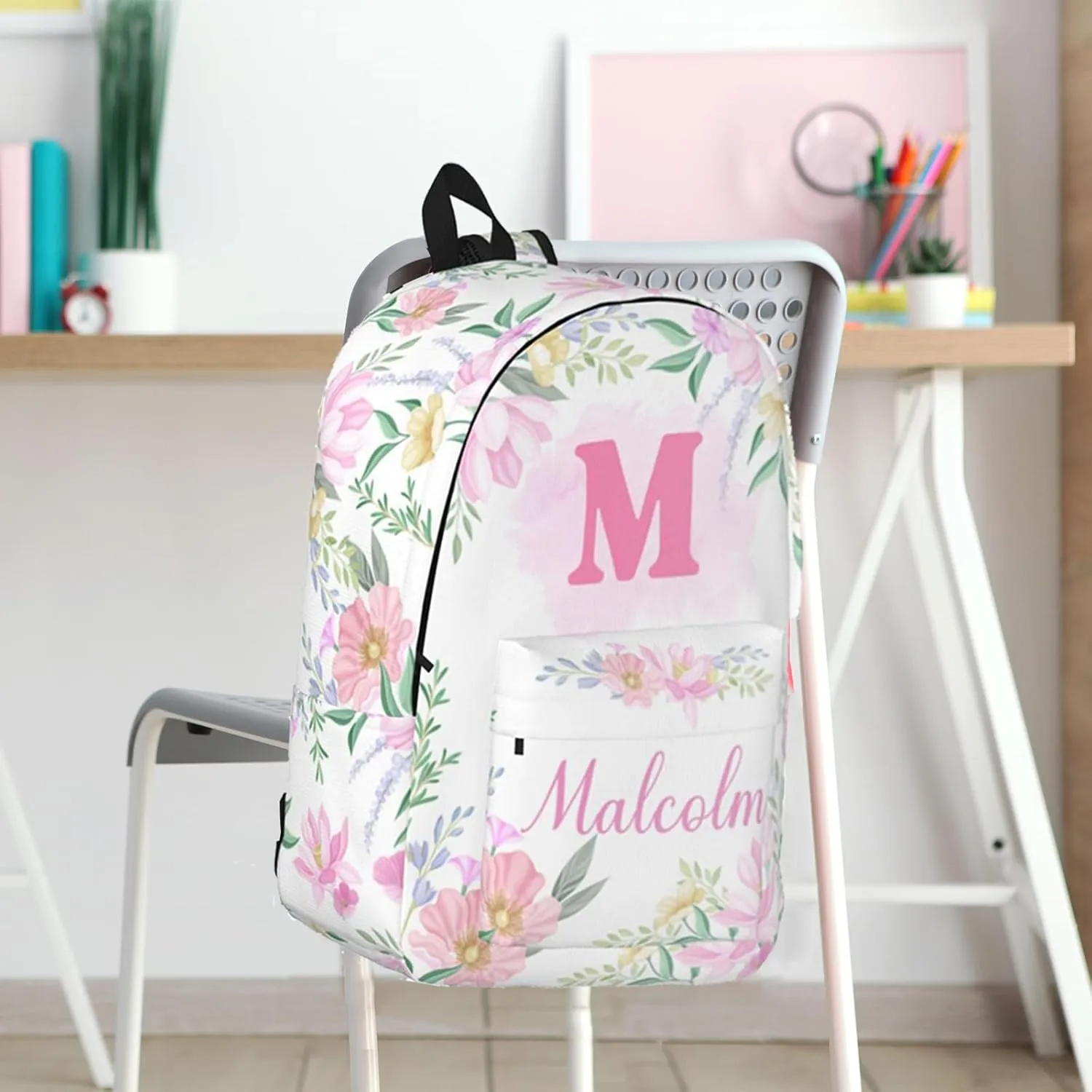 Custom Backpacks with Name for Boys Girls, Personalized Name School Backpack for Kids Teens Adults, Customized Bookbag with Shoulder Strap for School Picnic Travel