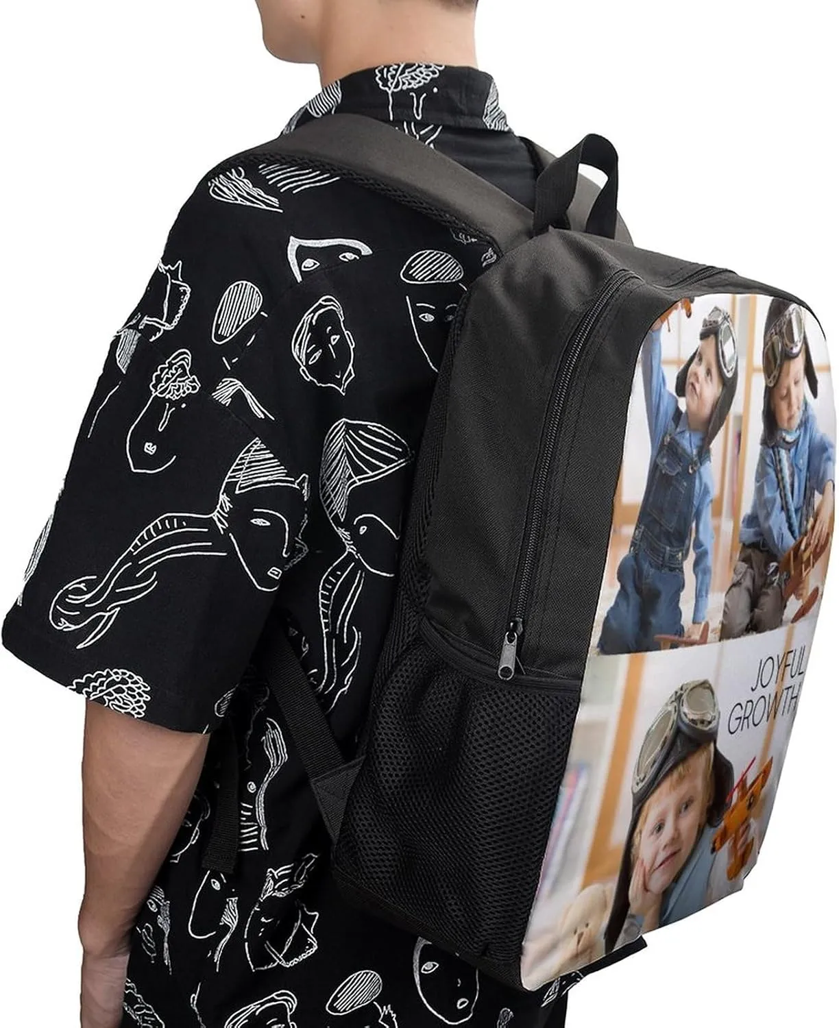 Custom Personalized Backpack Customize Image Photo Text Name Logo Laptop Bag Causul Daypack (3 Photos)