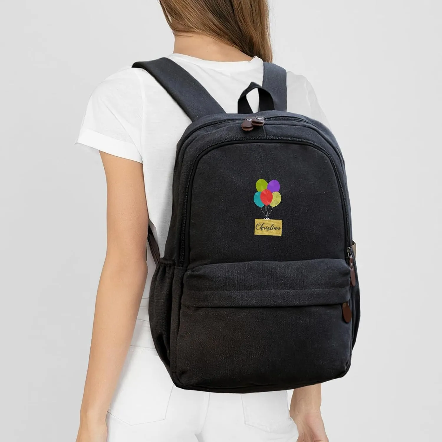 Custom School Backpack for Girls boys, Personalized Embroidered Balloon Envelope with Name, Customized Waterproof Casual Backpacks, Suitable for Kids Student Bookbag