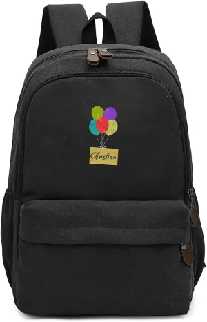 Custom School Backpack for Girls boys, Personalized Embroidered Balloon Envelope with Name, Customized Waterproof Casual Backpacks, Suitable for Kids Student Bookbag