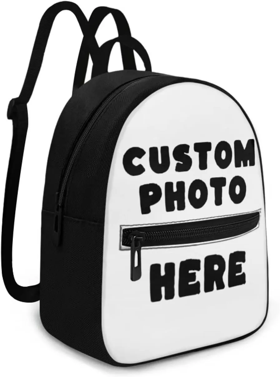 Customized Women's Mini Backpack Purse Lightweight Small Backpack Canvas Daypack with Front Pocket Personalized Casual Bag for Travel Office