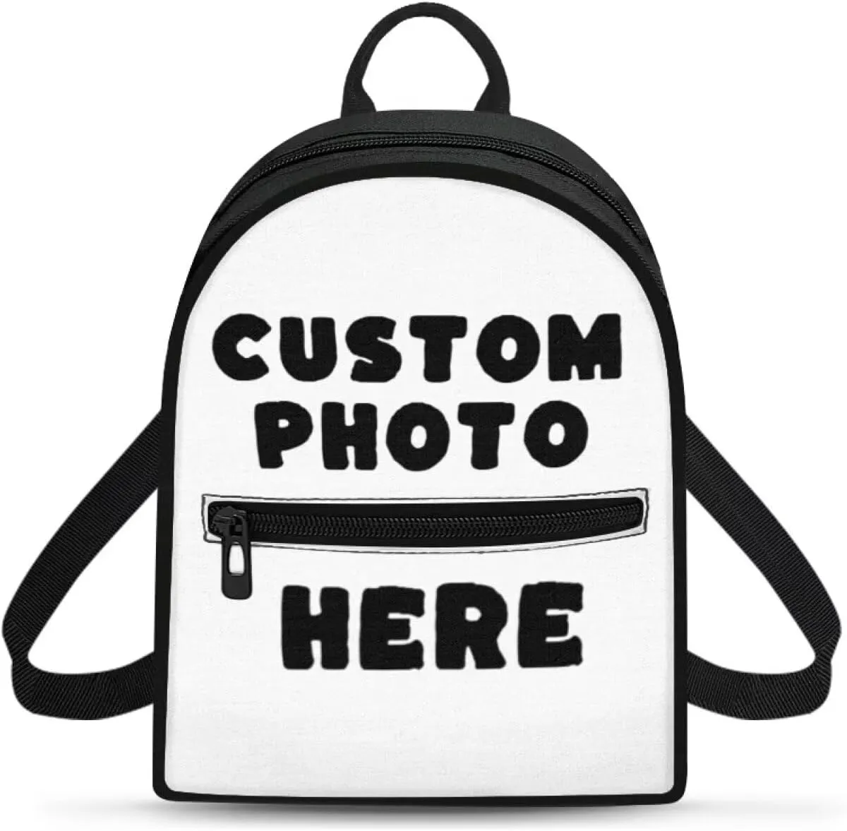 Customized Women's Mini Backpack Purse Lightweight Small Backpack Canvas Daypack with Front Pocket Personalized Casual Bag for Travel Office