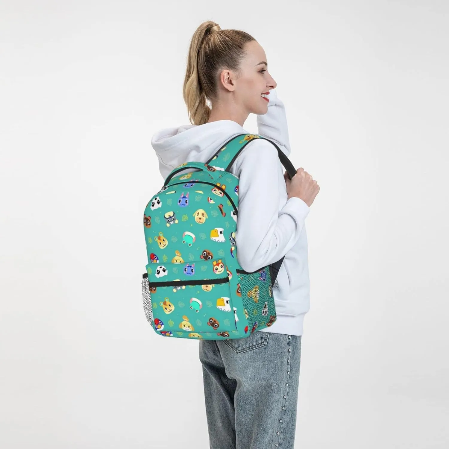 Cute Animal Laptop Backpack Girls Boys Bookbag Preschool Large Daypack Cute Fashion Casual Travel Bag For With Chest Strap Multi-Pocket One Size