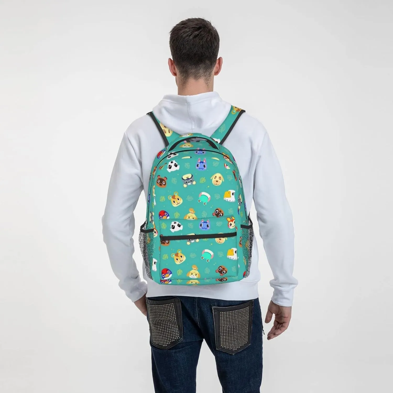 Cute Animal Laptop Backpack Girls Boys Bookbag Preschool Large Daypack Cute Fashion Casual Travel Bag For With Chest Strap Multi-Pocket One Size