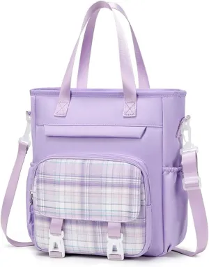 Cute Backpack with Messenger Bag, Backpack with Shoulder Crossbody Sling Lunch Bag (Purple,Lunch Bag)