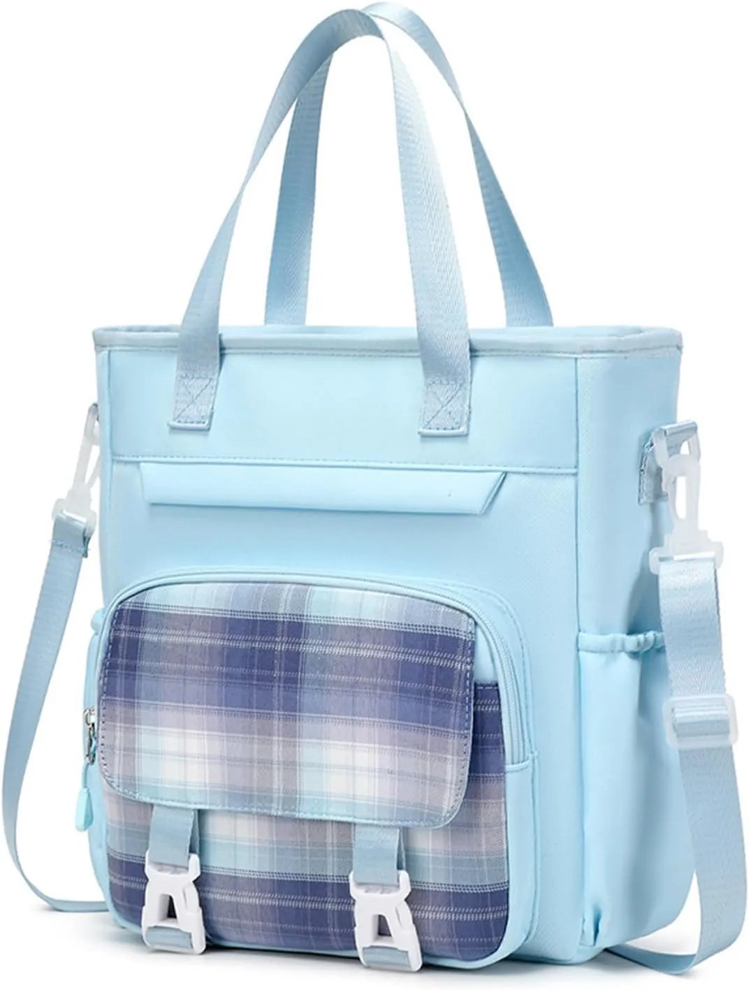 Cute Crossbody Bag Backpack with Lunch Bag Set, Jk Beautiful Nylon Laptop Shoulder Sling Messenger Bags Handbag (Blue,Lunch Bag)