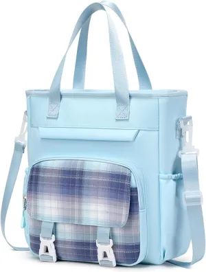 Cute Crossbody Bag Backpack with Lunch Bag Set, Jk Beautiful Nylon Laptop Shoulder Sling Messenger Bags Handbag (Blue,Lunch Bag)