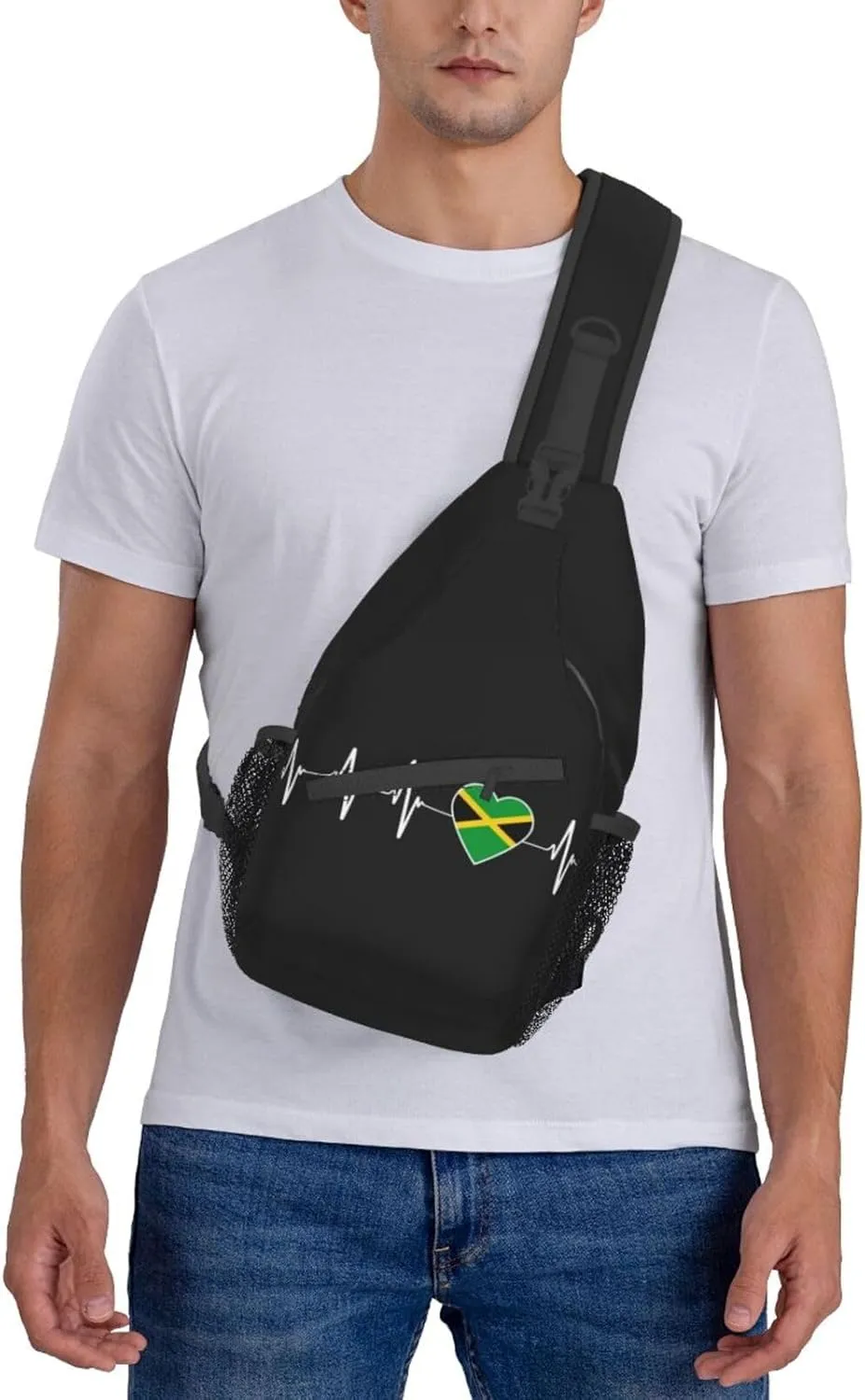 Cute Jamaica Flag Crossbody Sling Backpack Sling Bag Travel Hiking Chest Bag Jamaican Daypack for Women Men