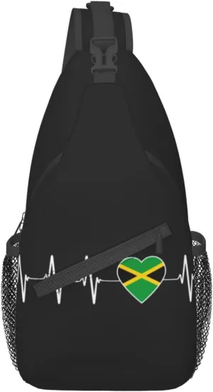 Cute Jamaica Flag Crossbody Sling Backpack Sling Bag Travel Hiking Chest Bag Jamaican Daypack for Women Men
