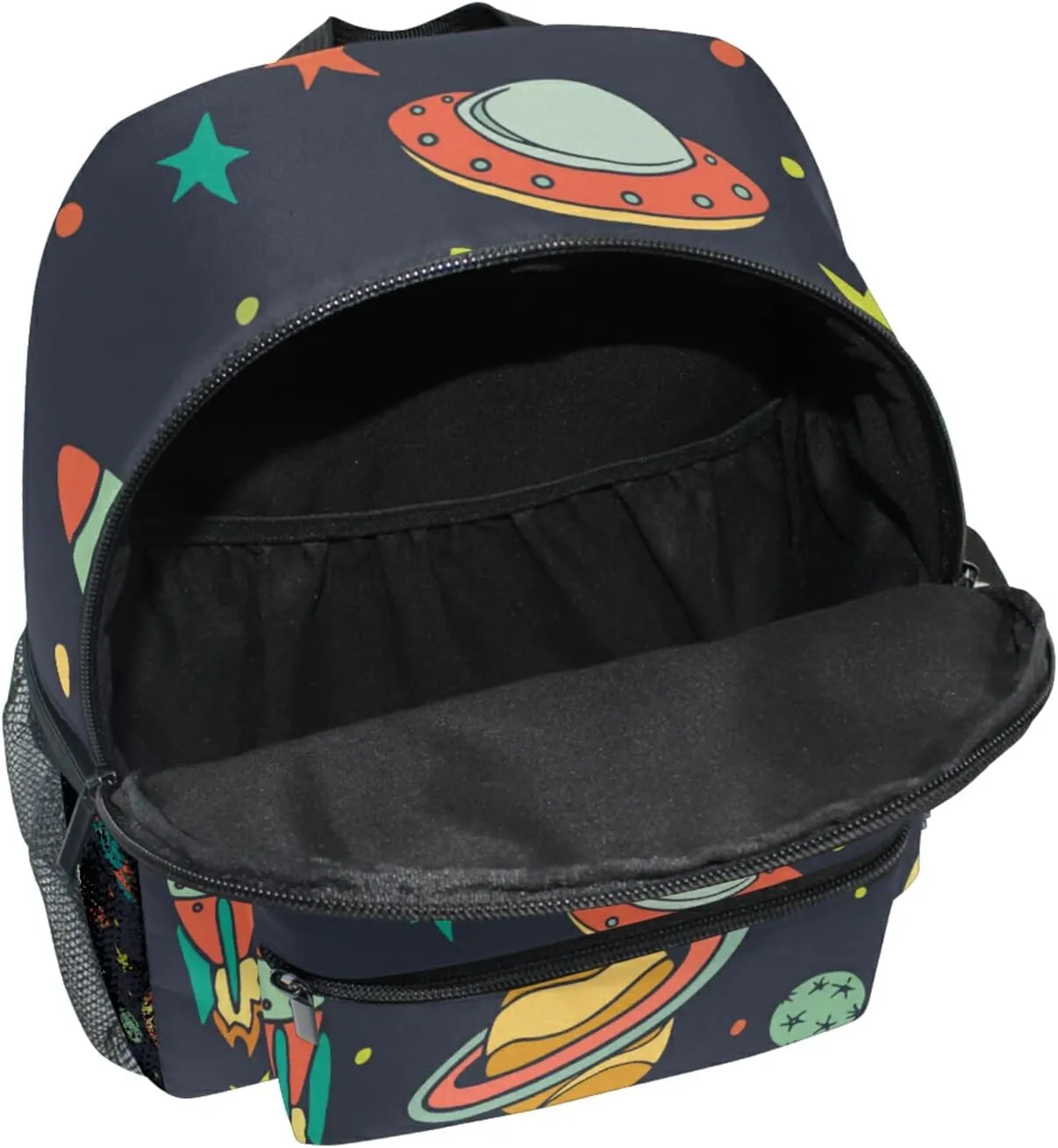Cute Kid's Toddler Backpack Cartoon Universe Ufo Planet Rocket Schoolbag for Boys Girls,Kindergarten Children Bag Preschool Bag with Chest Clip 20241193