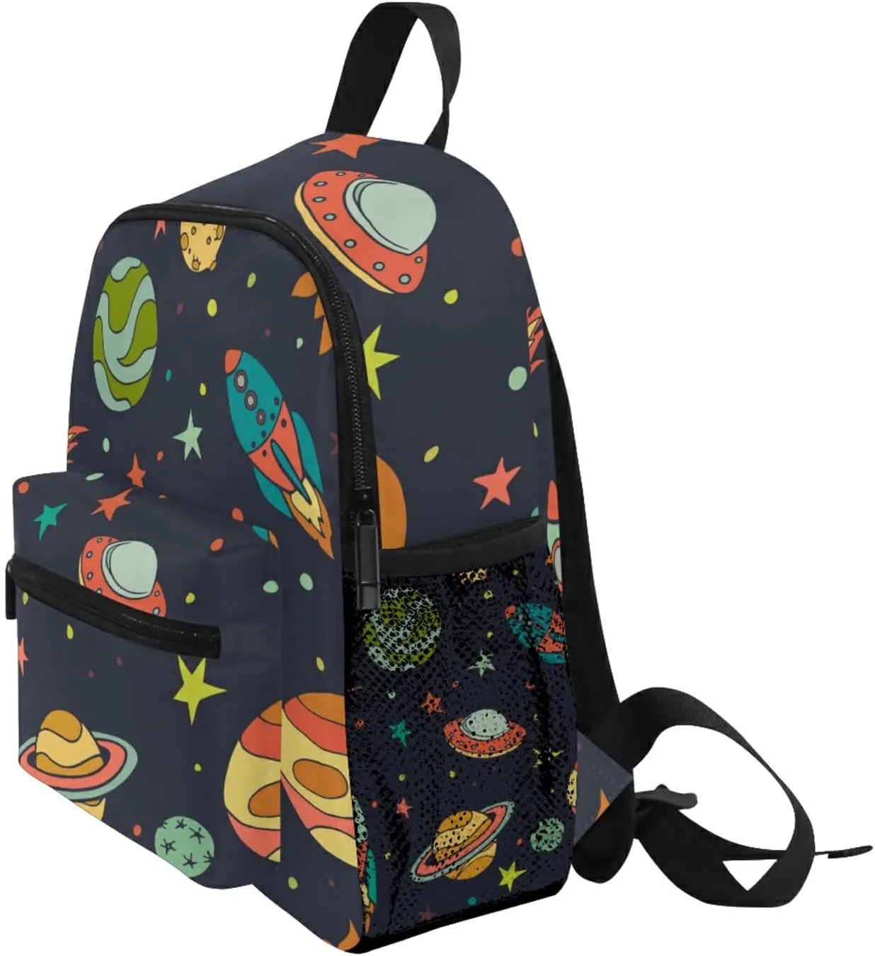 Cute Kid's Toddler Backpack Cartoon Universe Ufo Planet Rocket Schoolbag for Boys Girls,Kindergarten Children Bag Preschool Bag with Chest Clip 20241193