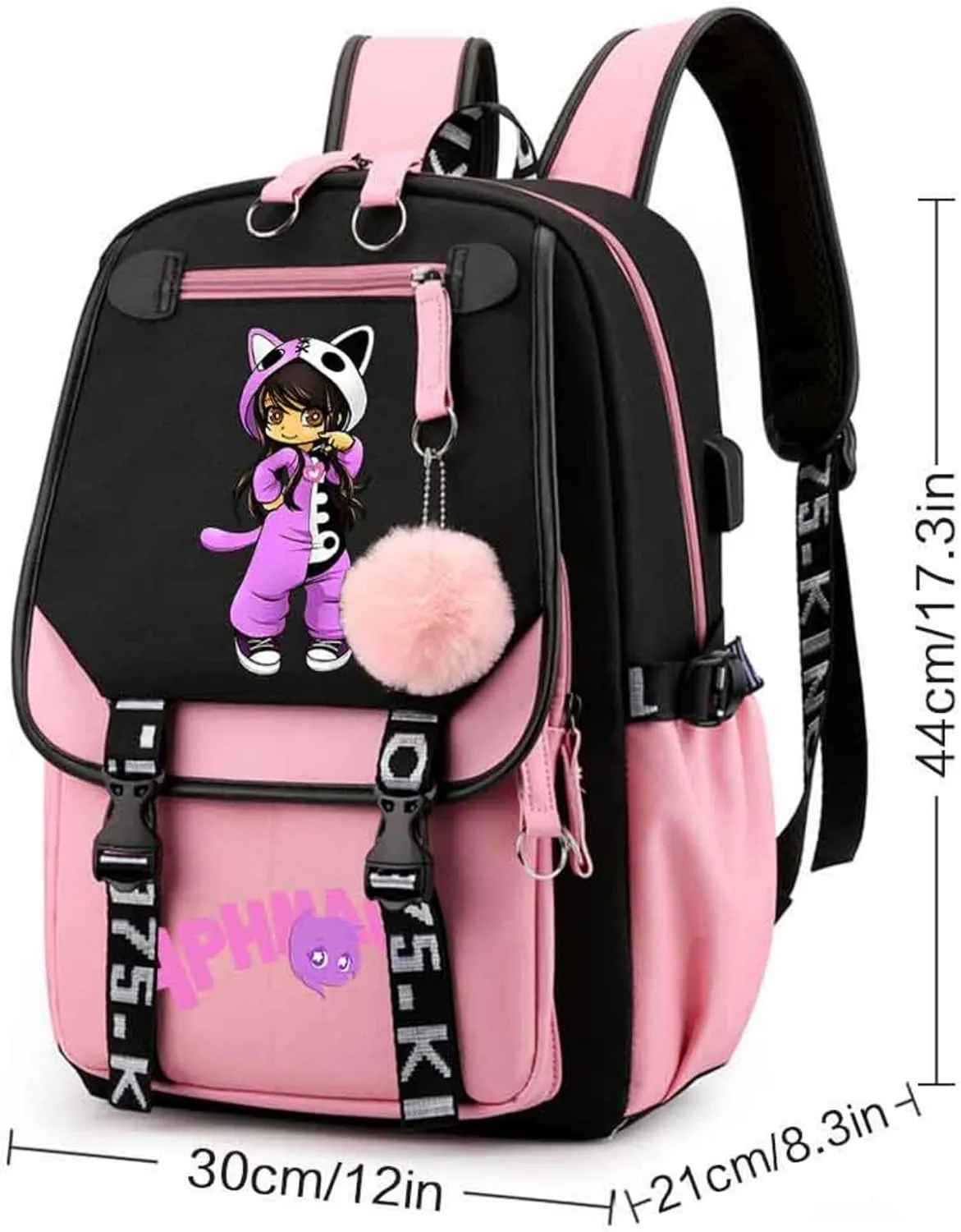 Cute School Backpack for Girls Kawaii Travel Laptop Bookbag School Bags Cartoon 18 Inch Child Kids Backpacks Pink