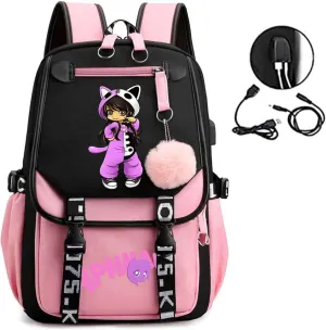 Cute School Backpack for Girls Kawaii Travel Laptop Bookbag School Bags Cartoon 18 Inch Child Kids Backpacks Pink